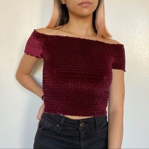 forever 21 burgundy crop top